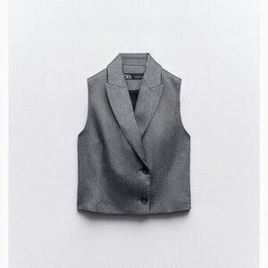 Zara Charcoal Sleeveless Vest